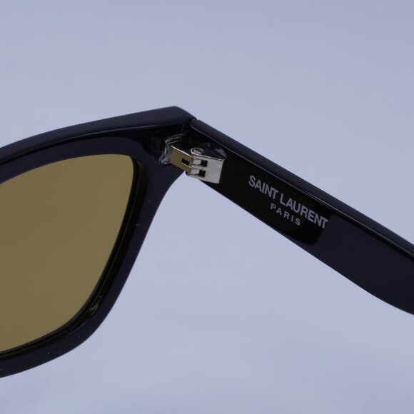 Saint Laurent SL462SULPICE 009 Sunglasses Black Cat Eye Frame, Yellow Lenses - Picture 9 of 13